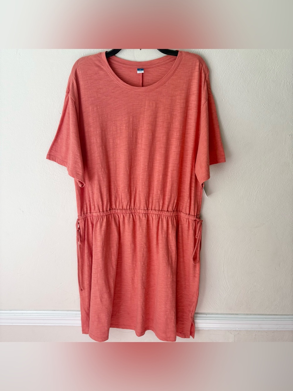 Old Navy Waist Defined Short Sleeve Slub Knit Mini T-Shirt Dress